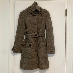 Jcrew Wool tweed hooded jacket